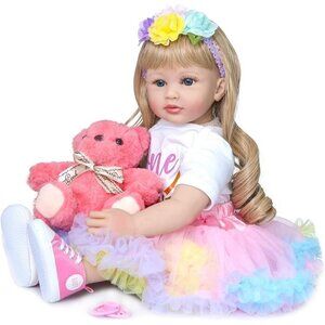 Lifelike Toddler Reborn Doll Silicone 24 Inch Realistic Reborn Baby Doll Girl